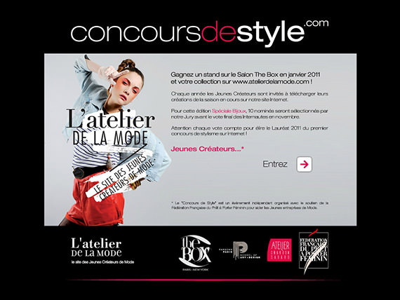 Mode competition website + logotype, corporate identity - Paris, France <a href='projects/concoursdestyle/' target='_blank' style='float: right;'>View project</a>
